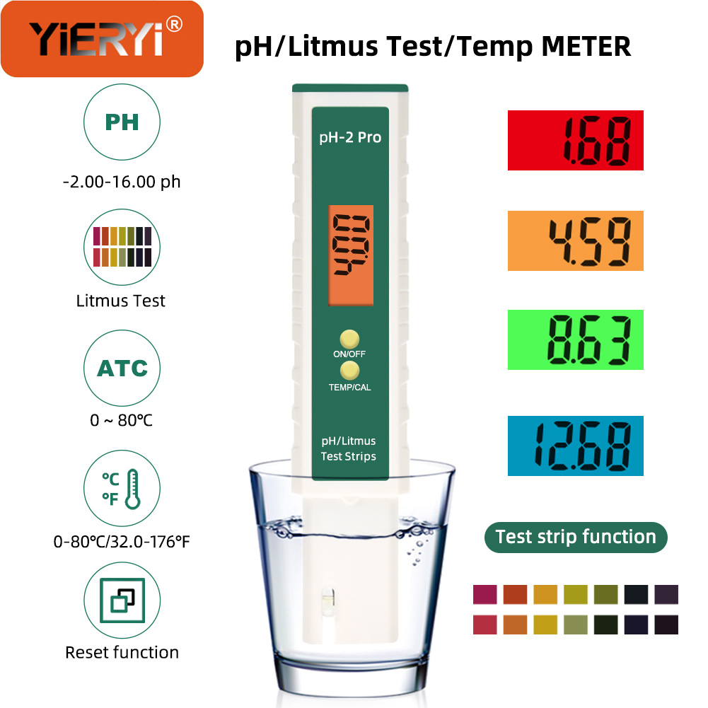 Ph Meter Digital Water Tester - Misuratore PH digitale Yieryi con test